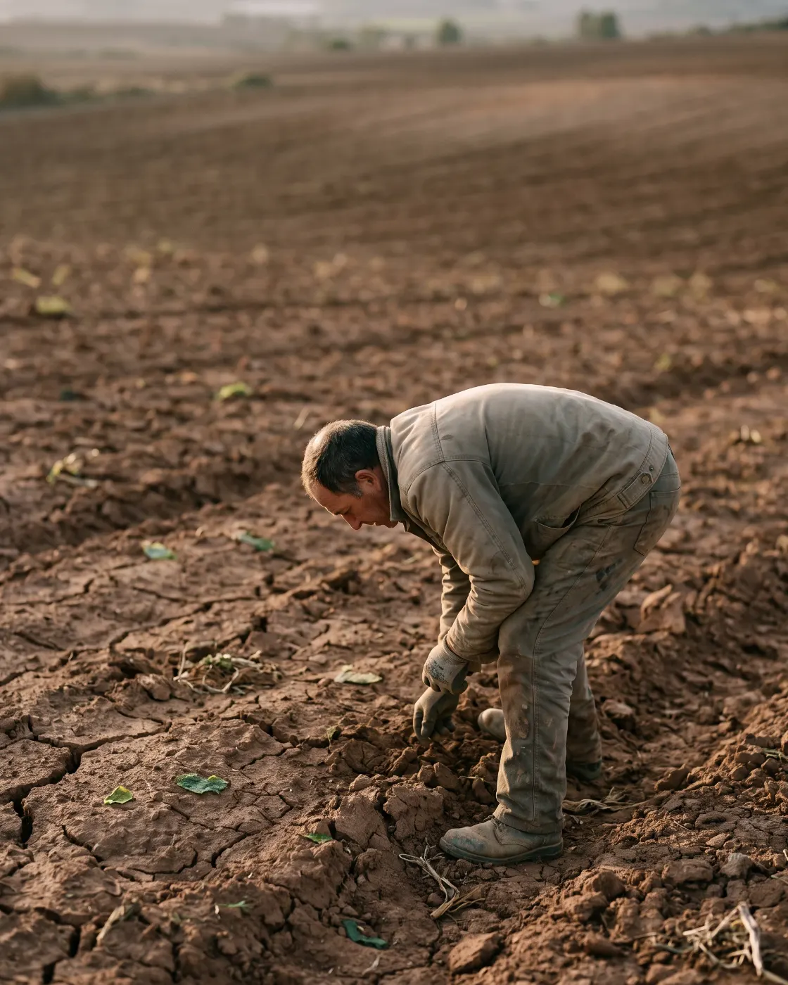 Preparación de suelo antes del trasplante de planta joven